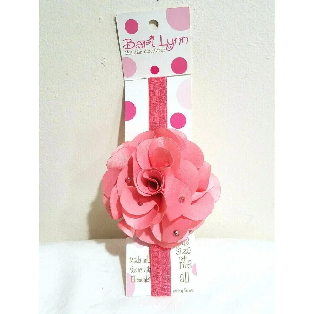 BARI‎ LYNN LITTLE GIRLS CORAL PINK HEADBAND W/SPARKLY CRYSTALS NEW